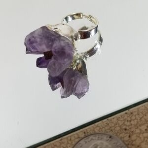 Silver and purple Agata druzy aguta